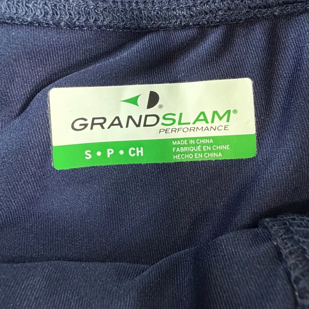 Grand Slam Performance Navy Blue Ruffle Tennis Skort Womens S Pocket Athletic